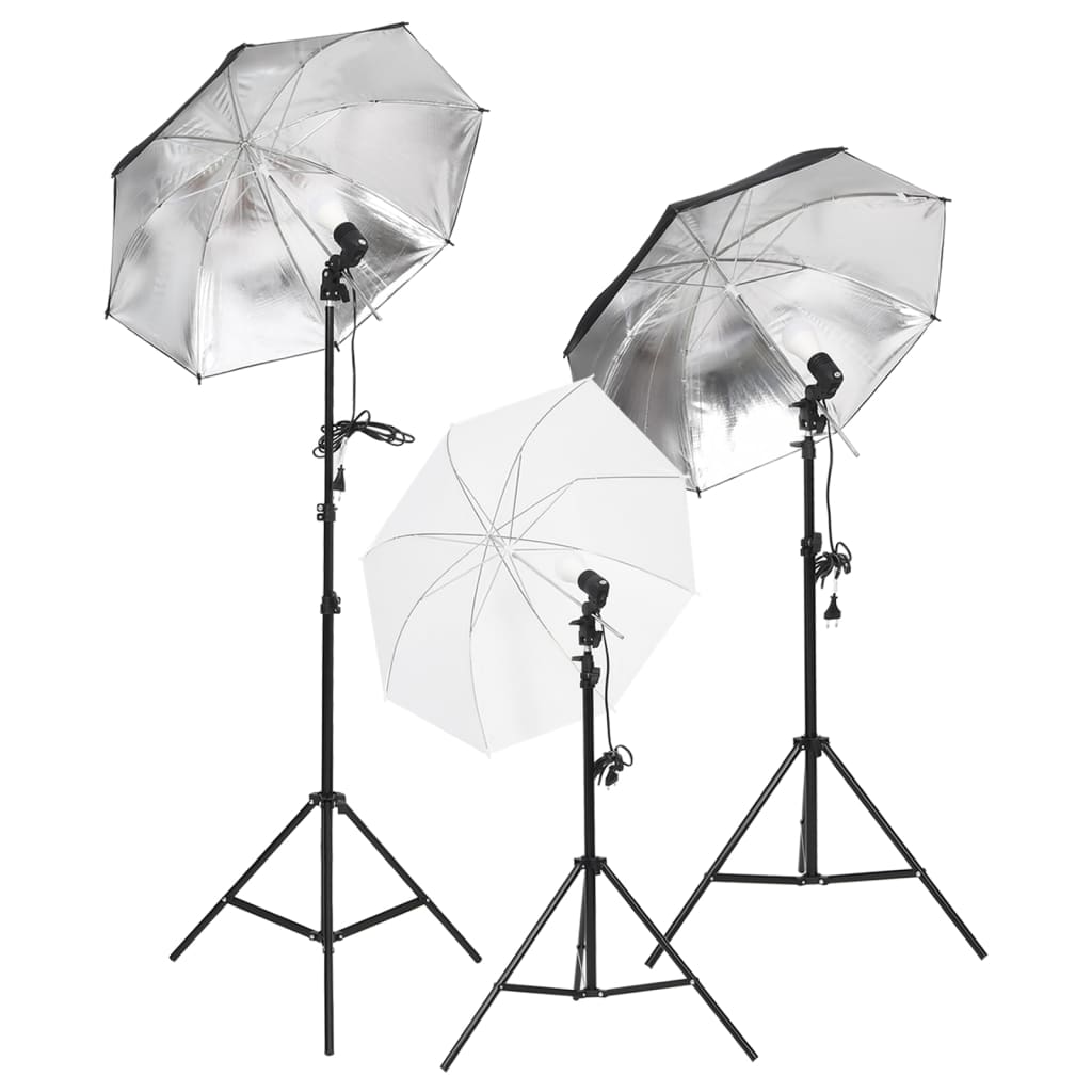 vidaXL Kit estúdio fotográfico c/ conj. de iluminação/mesa/refletor