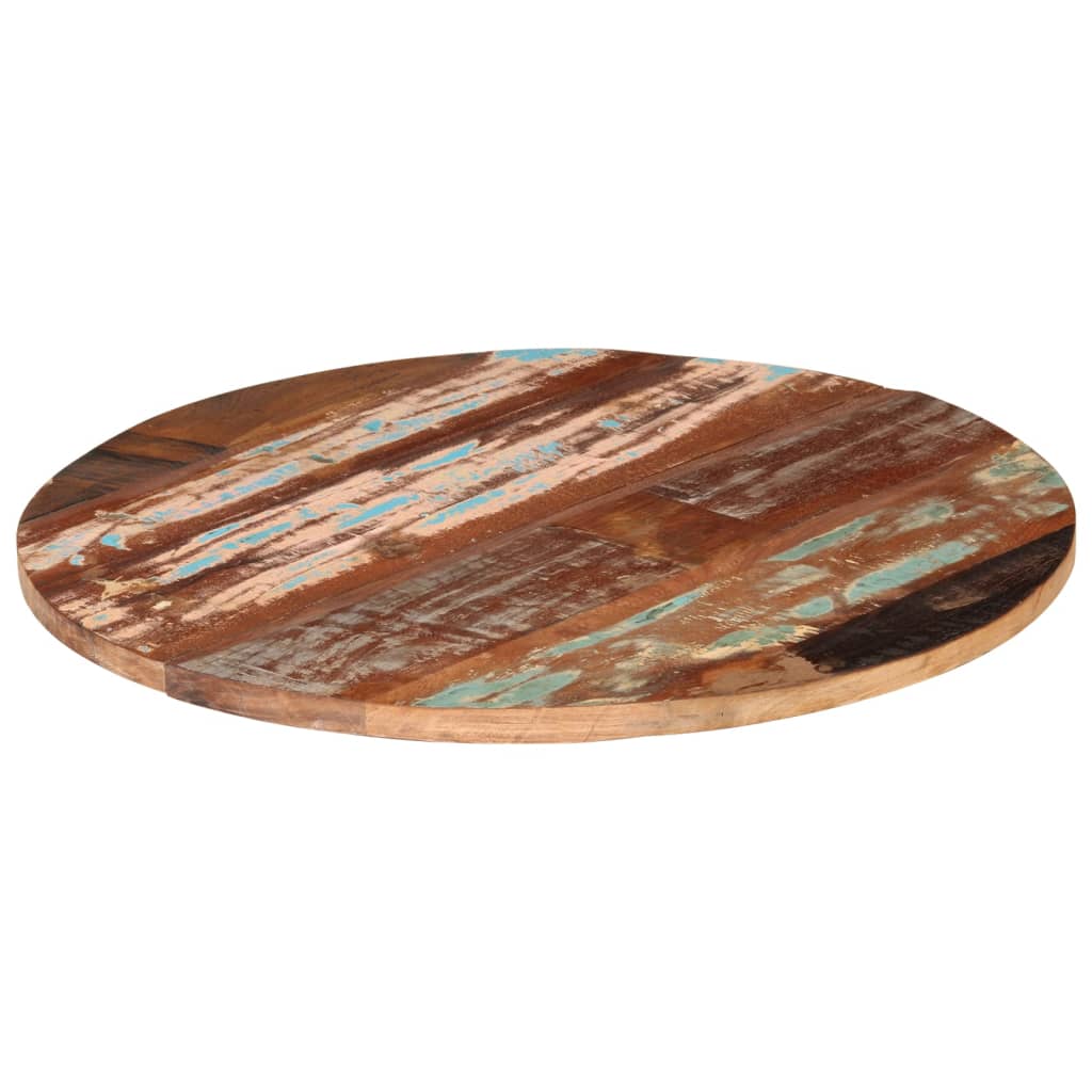 vidaXL Tampo de mesa Ø80x(2,5-2,7) cm madeira recuperada maciça