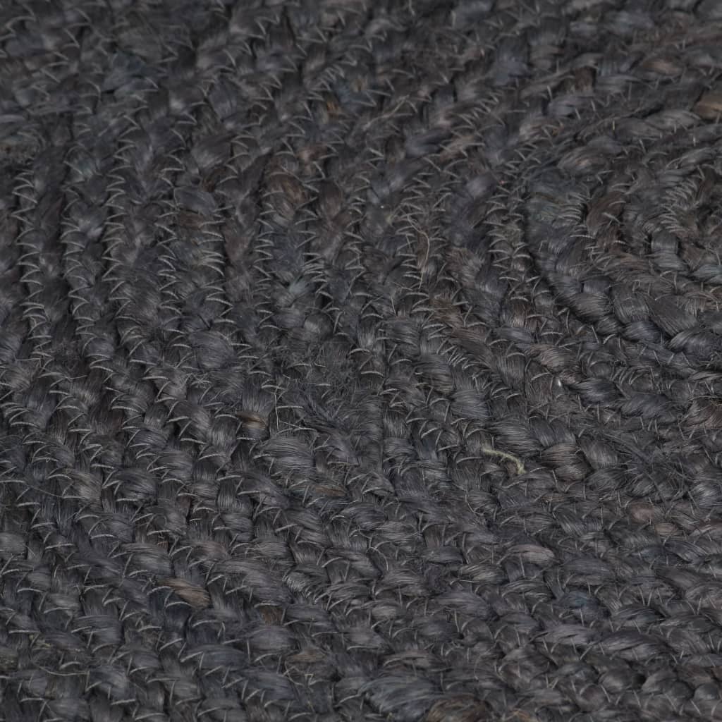 vidaXL Tapete artesanal em juta redondo 240 cm cinzento-escuro