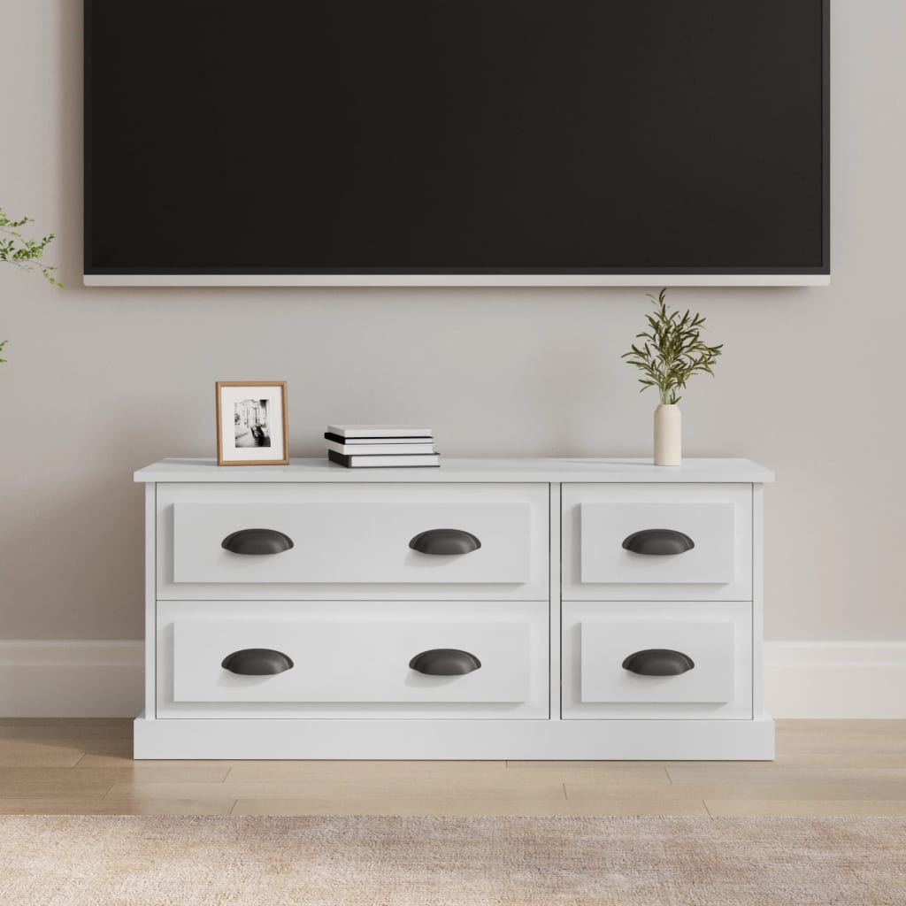 vidaXL Móvel de TV 100x35,5x45 cm derivados madeira branco brilhante