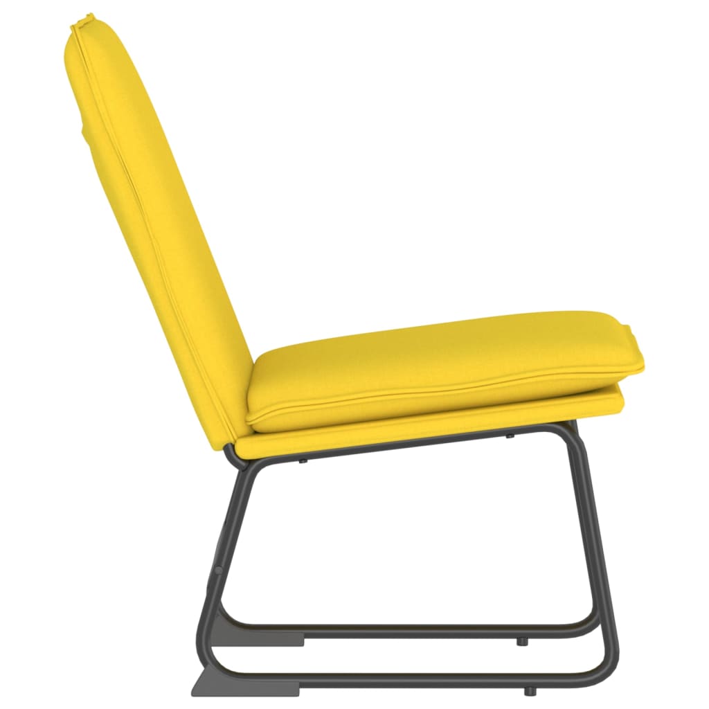 vidaXL Cadeira lounge 52x75x76 cm tecido amarelo-claro