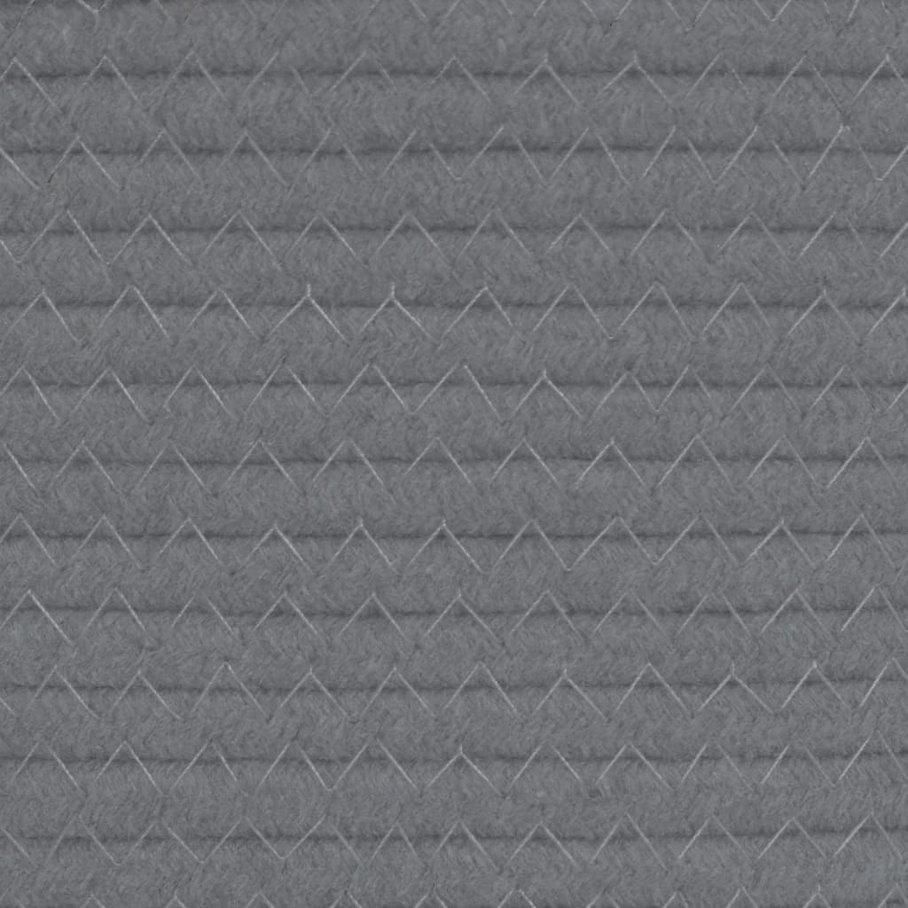 vidaXL Cesto de arrumação Ø45x25 cm algodão cinzento e branco