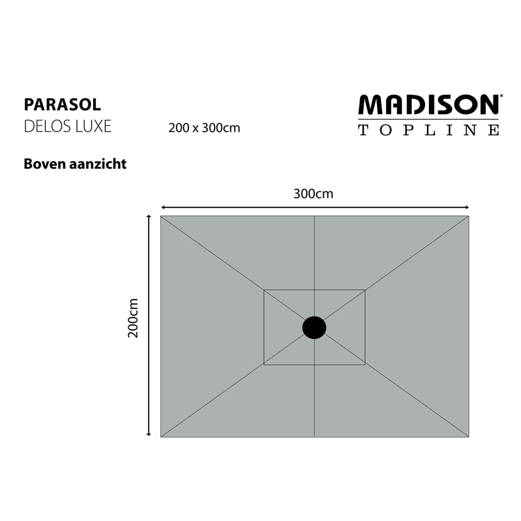 Madison Guarda-sol Delos Luxe 300x200 cm cru PAC5P016