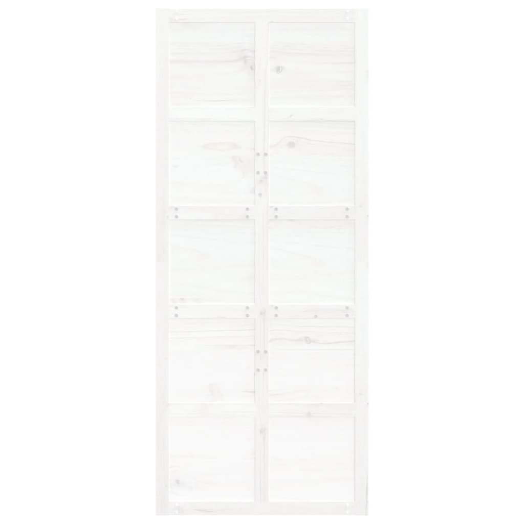 vidaXL Porta de celeiro 90x1,8x214 cm madeira de pinho maciça branco