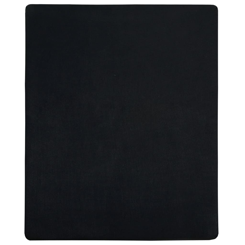 vidaXL Lençol ajustável 90x200 cm algodão jersey preto
