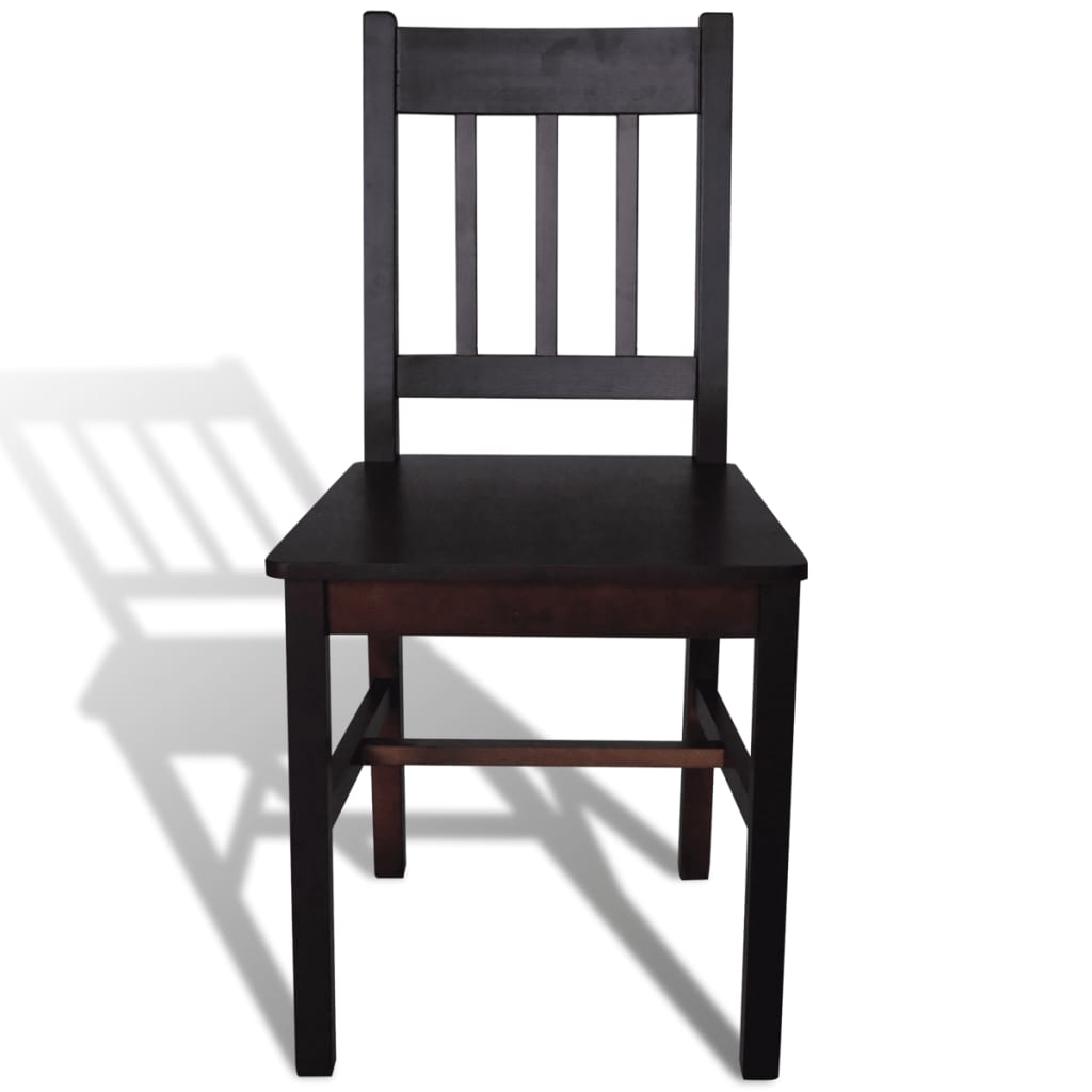 vidaXL Cadeiras de jantar 2 pcs madeira de pinho castanho-escuro