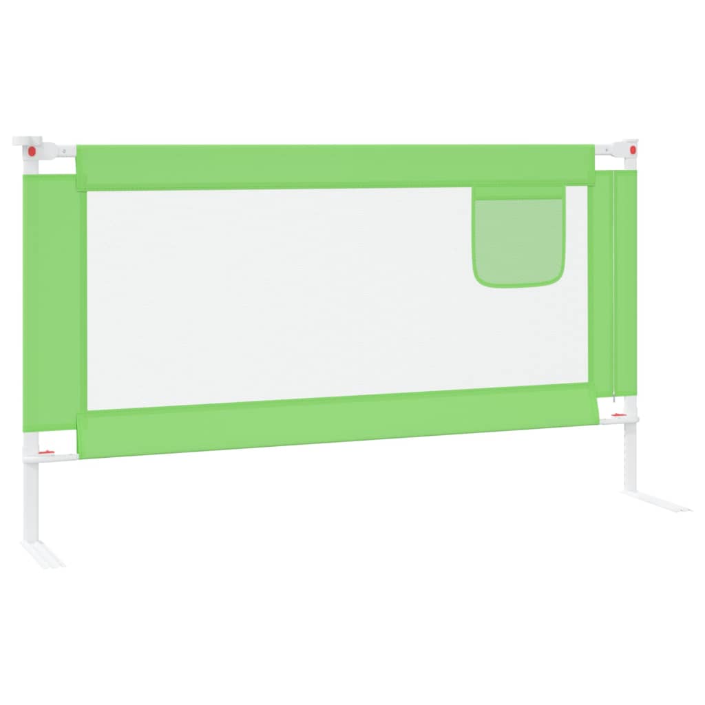 vidaXL Barra de segurança p/ cama infantil tecido 150x25 cm verde