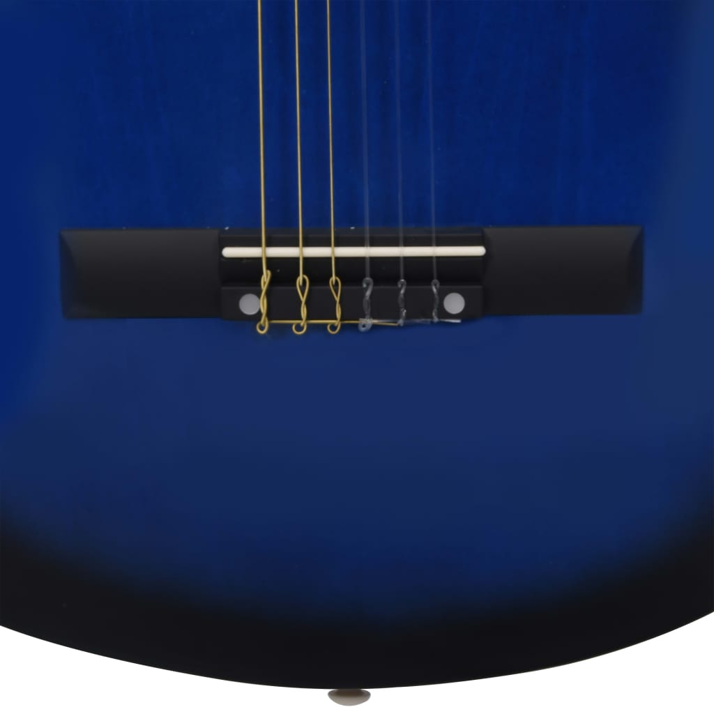 vidaXL Guitarra clássica iniciantes/crianças com saco 1/2 34" azul