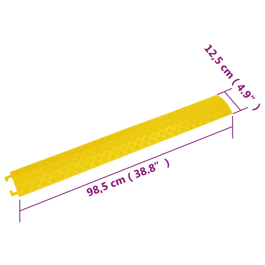 vidaXL Rampa protetora de cabos 4 pcs 98,5 cm amarelo