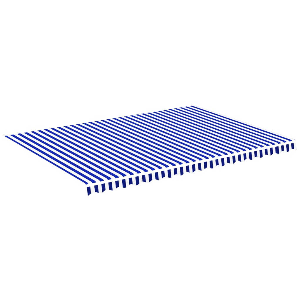 vidaXL Tecido de substituição para toldo 5x3,5 m azul e branco