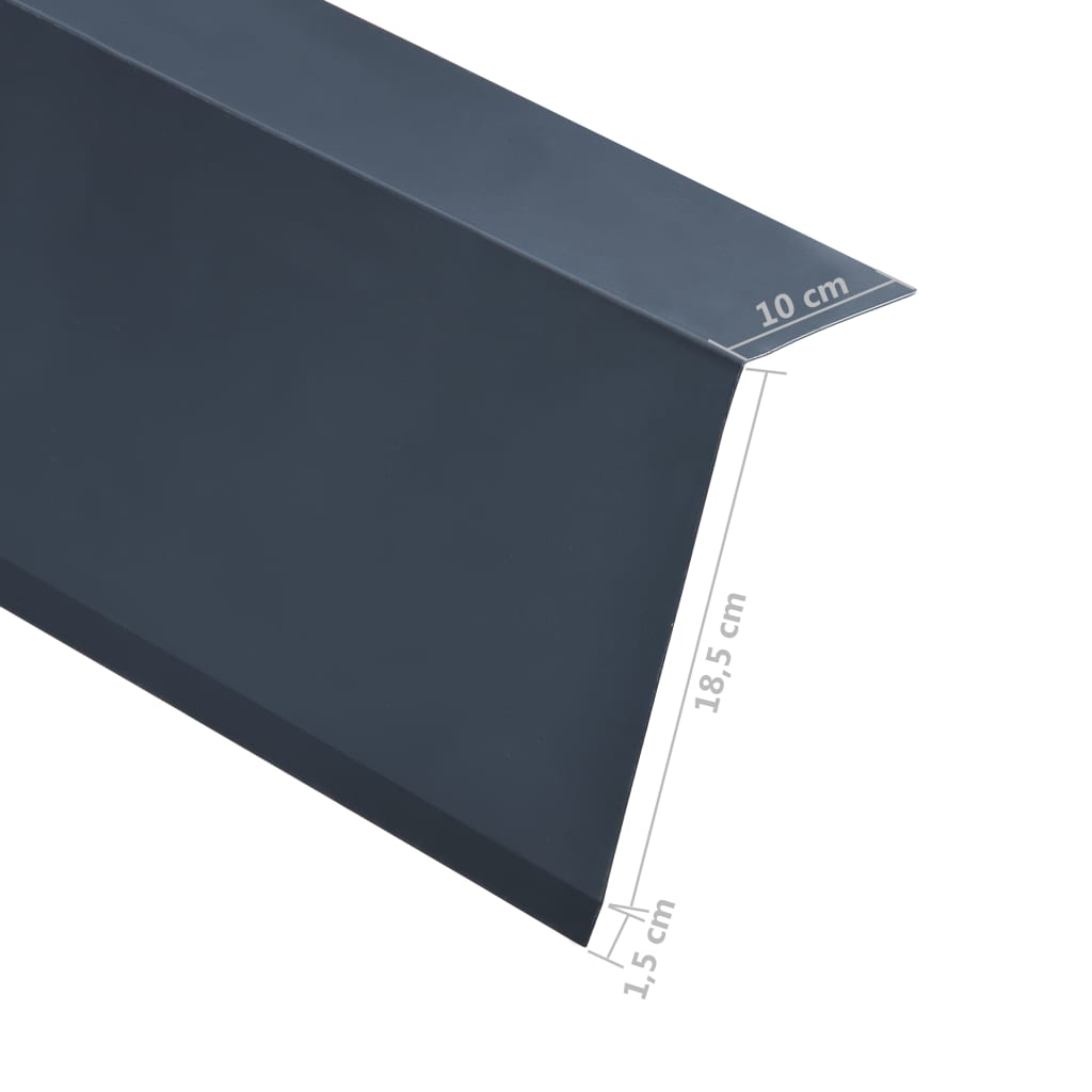 vidaXL Placas p/ borda de telhado em L 5 pcs 170 cm alumínio antracite