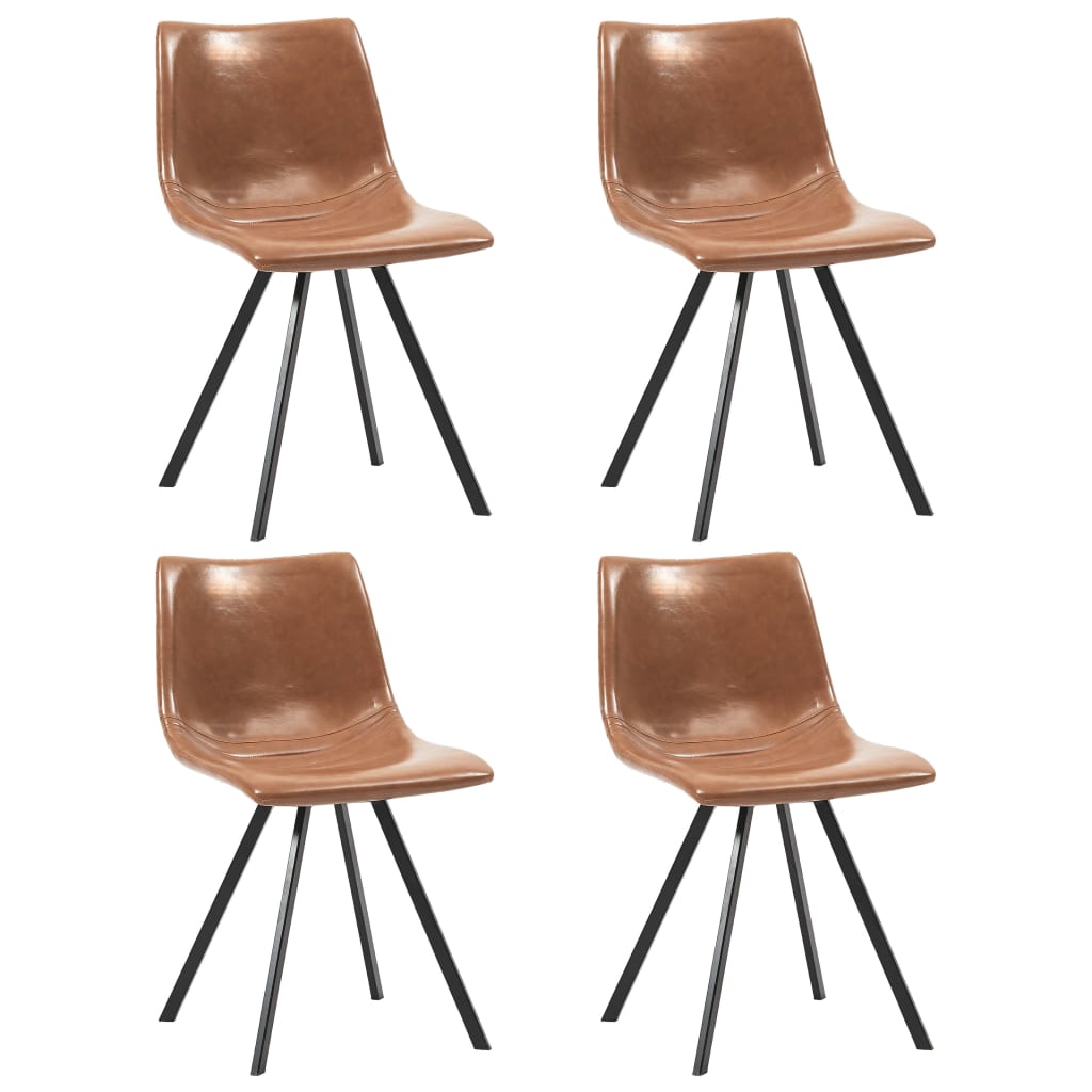vidaXL Cadeiras de jantar 4 pcs couro artificial conhaque