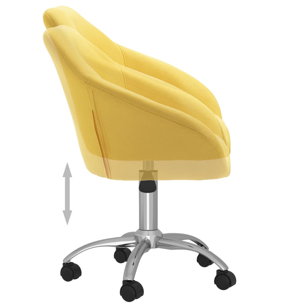 vidaXL Cadeira de jantar giratória tecido amarelo