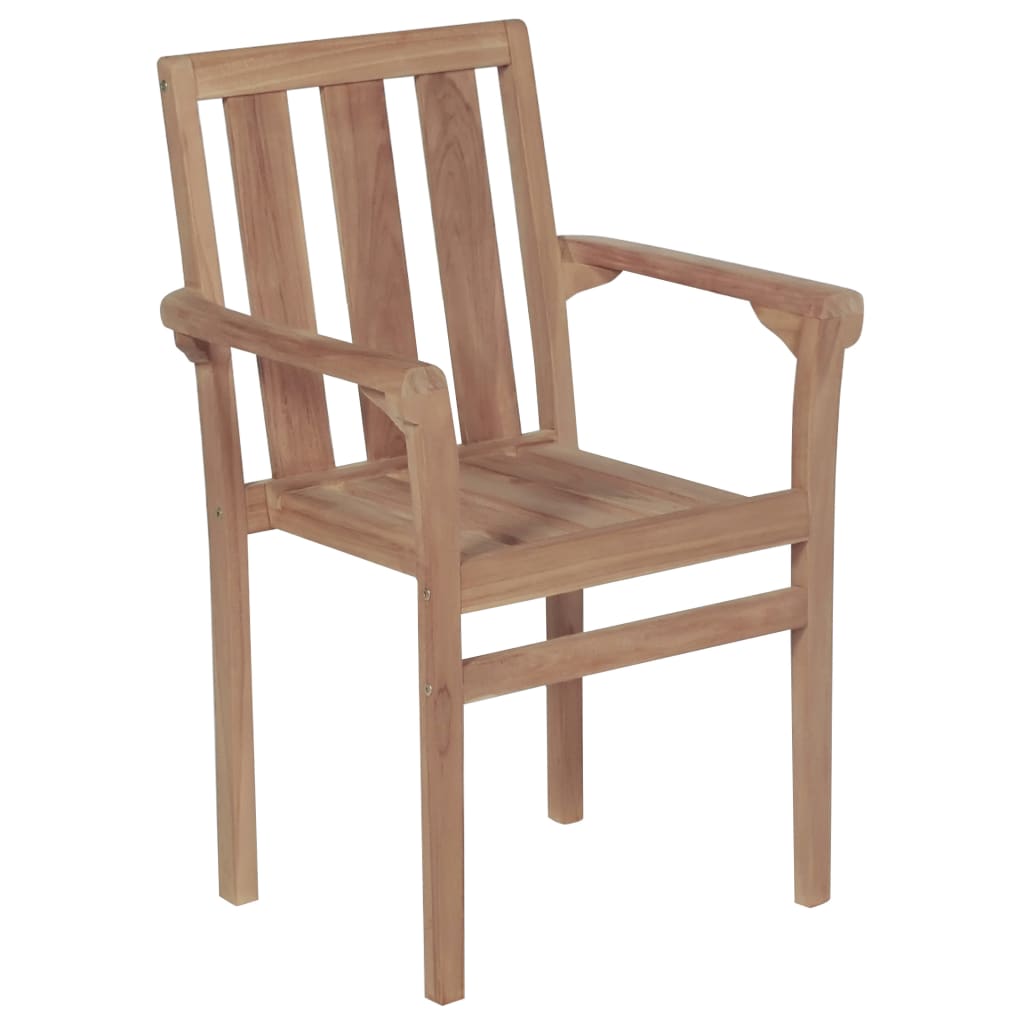 vidaXL Cadeiras de jardim empilháveis 2 pcs madeira teca maciça