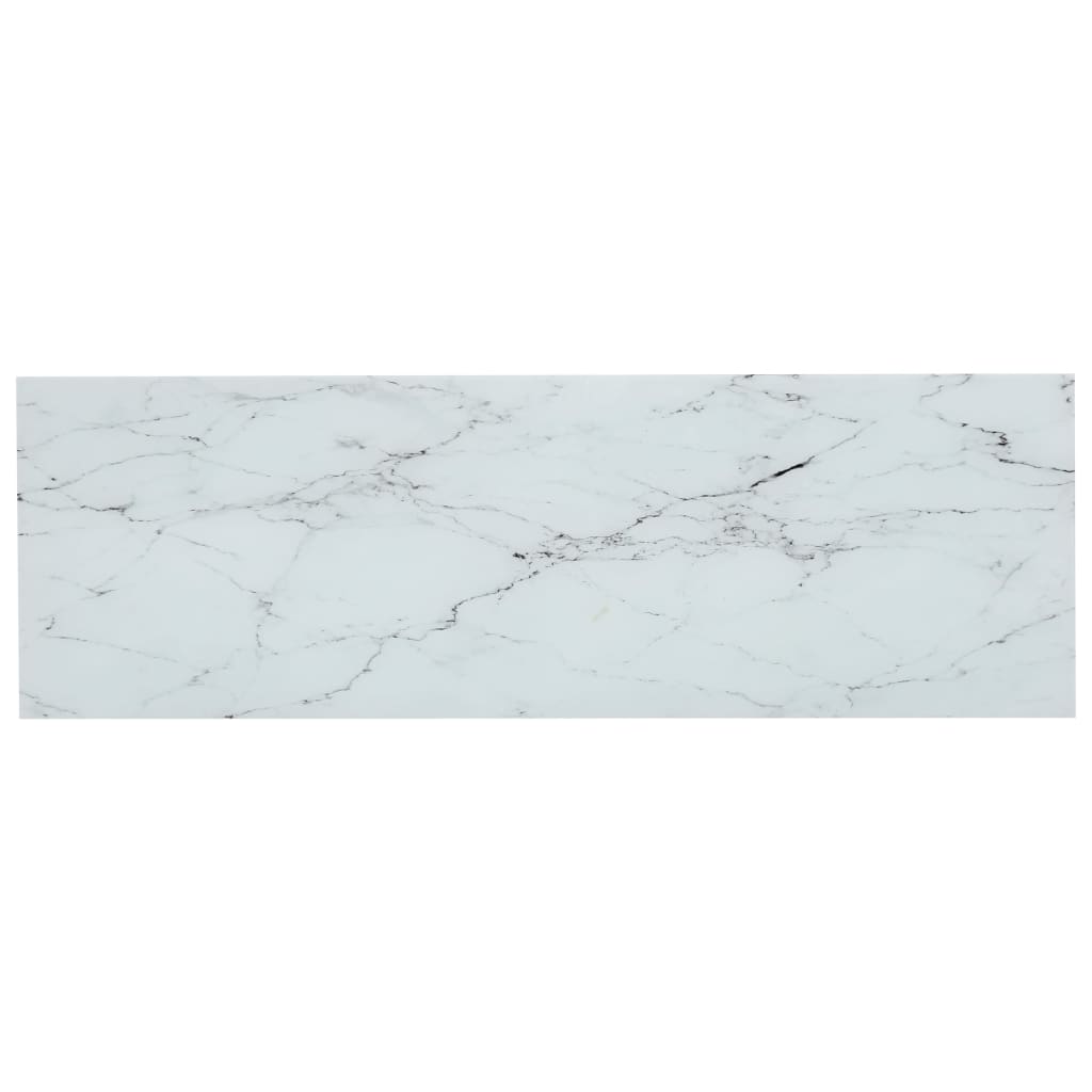 vidaXL Estante vidro temperado mármore branco/transparente