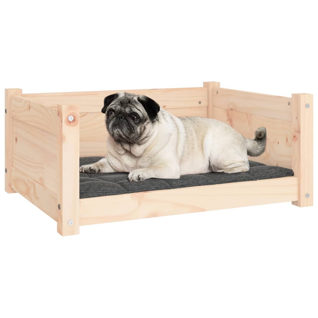 vidaXL Cama para cães 65,5x50,5x28 cm madeira de pinho maciça