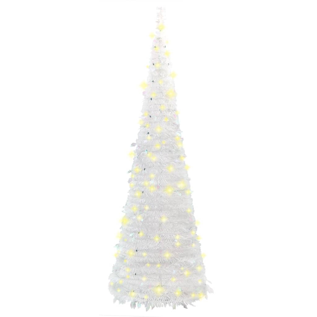 vidaXL Árvore de Natal artificial pop-up c/ 50 luzes LED 120 cm branco