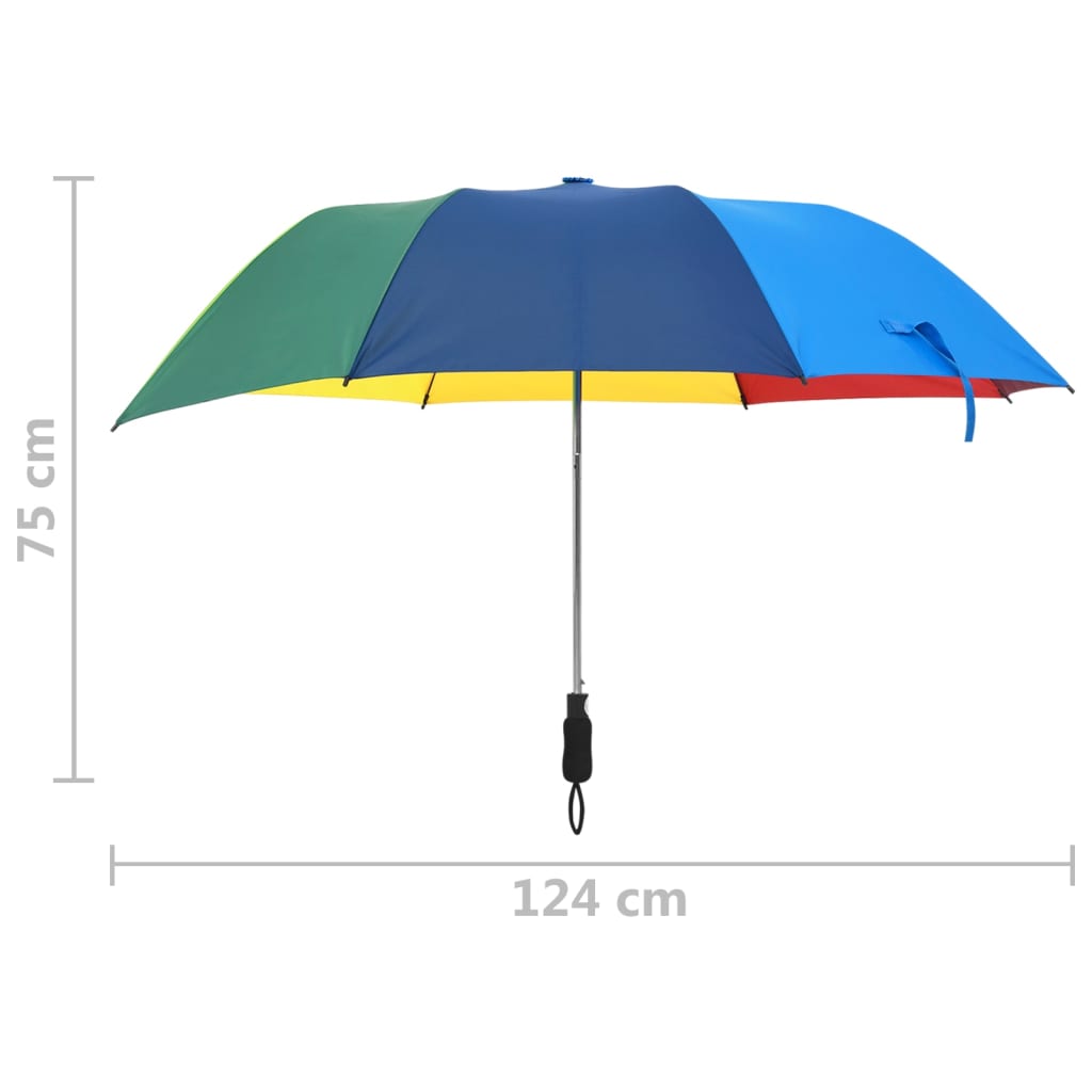 vidaXL Guarda-chuva dobrável automático 124 cm multicor