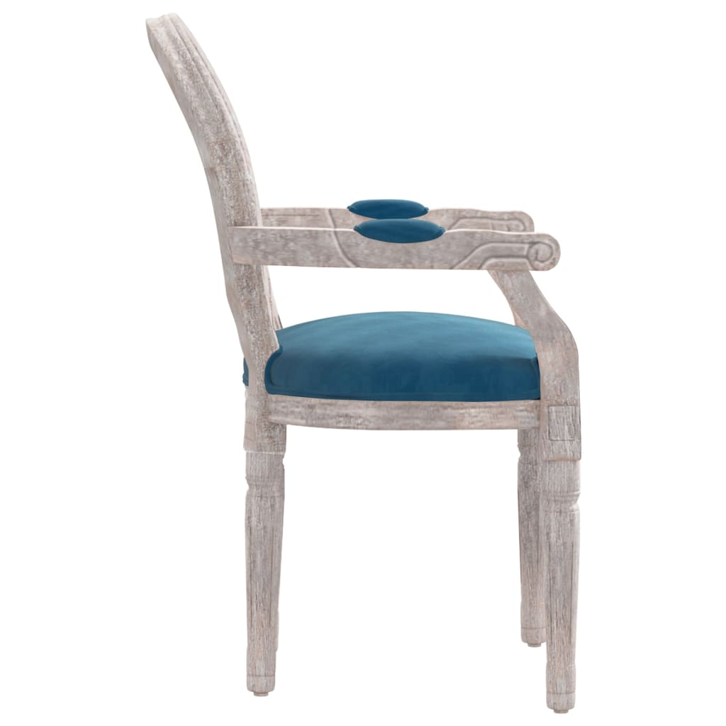 vidaXL Cadeira de jantar 54x56x96,5 cm veludo azul