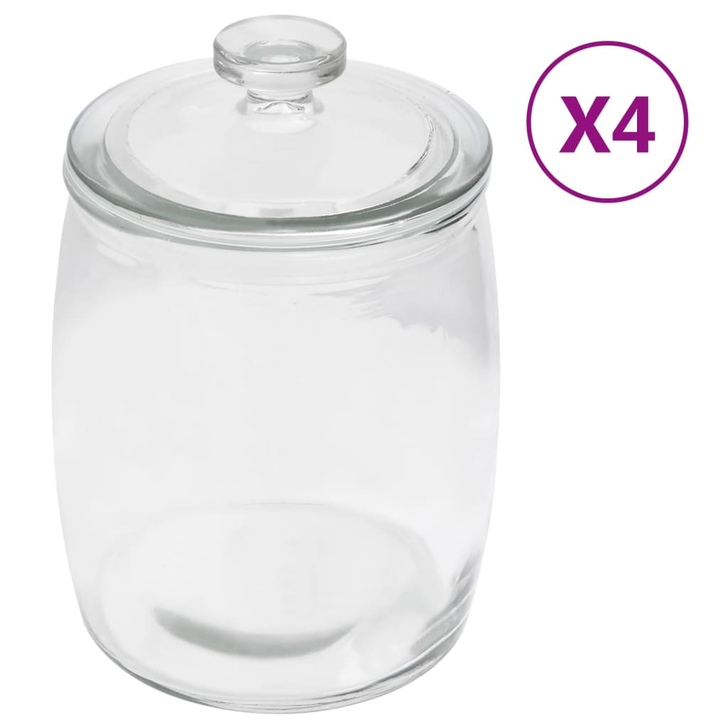 vidaXL Frascos de vidro com tampas 4 pcs 3850 ml