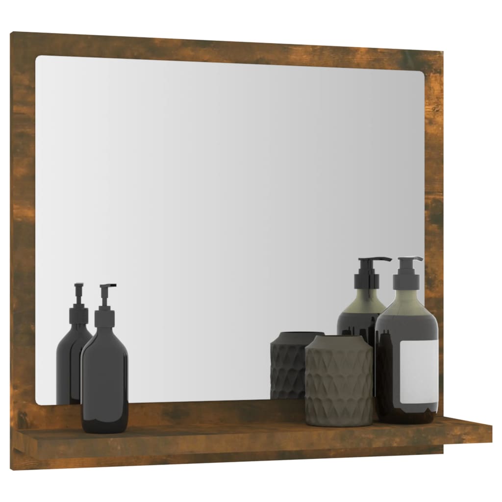 vidaXL Espelho WC 40x10,5x37 cm derivados de madeira carvalho fumado