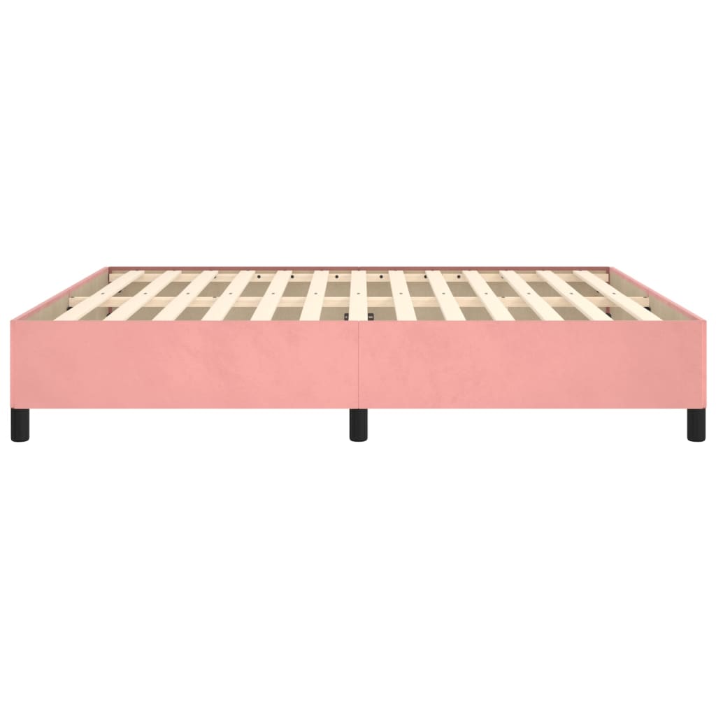 vidaXL Estrutura de cama 160x200 cm veludo rosa