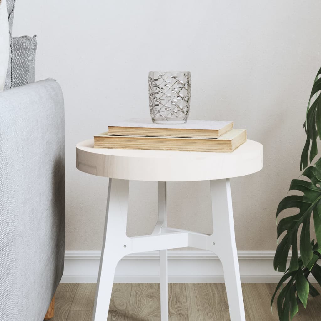 vidaXL Tampo de mesa redondo Ø30x3 cm madeira de pinho maciça branco