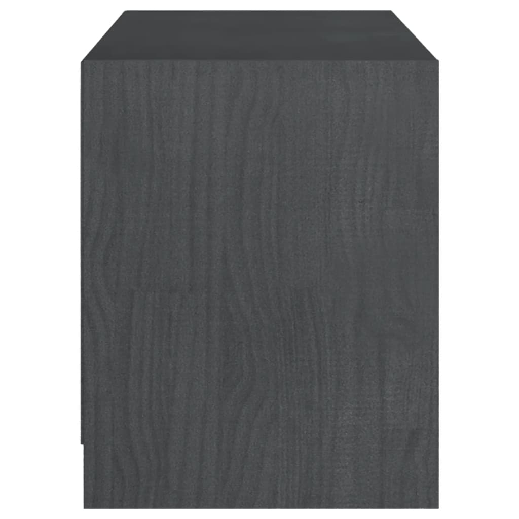 vidaXL Móvel de TV 104x33x41 cm madeira de pinho maciça cinzento