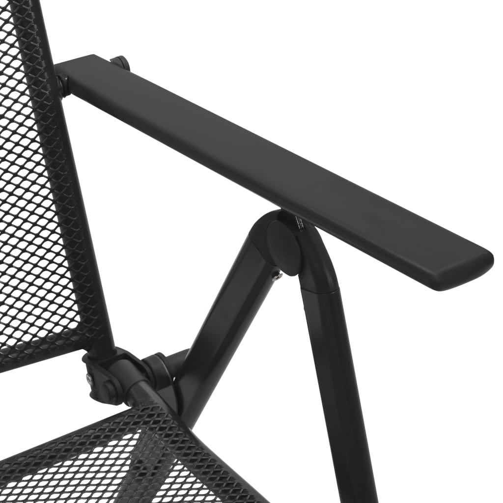 vidaXL Cadeiras em rede dobráveis 4 pcs aço antracite