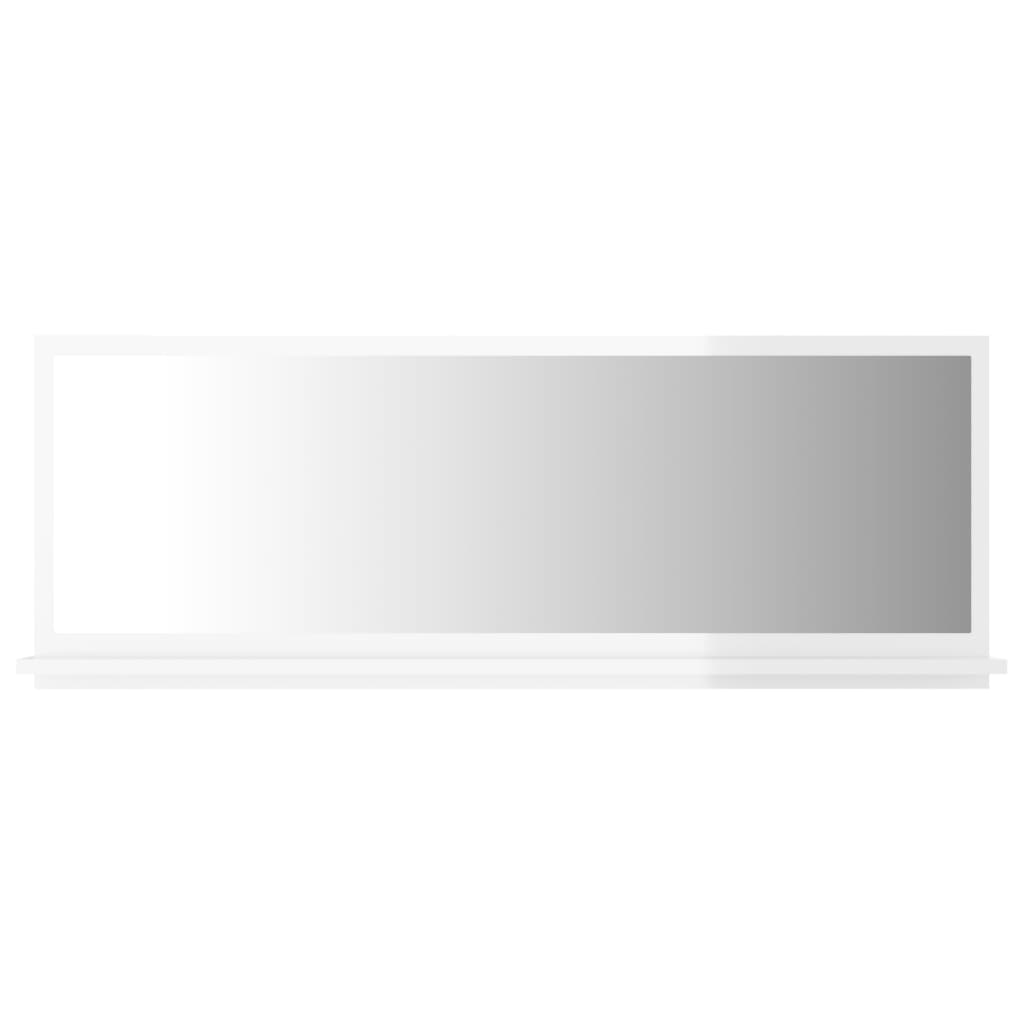 vidaXL Espelho casa de banho 100x10,5x37cm contrap. branco brilhante