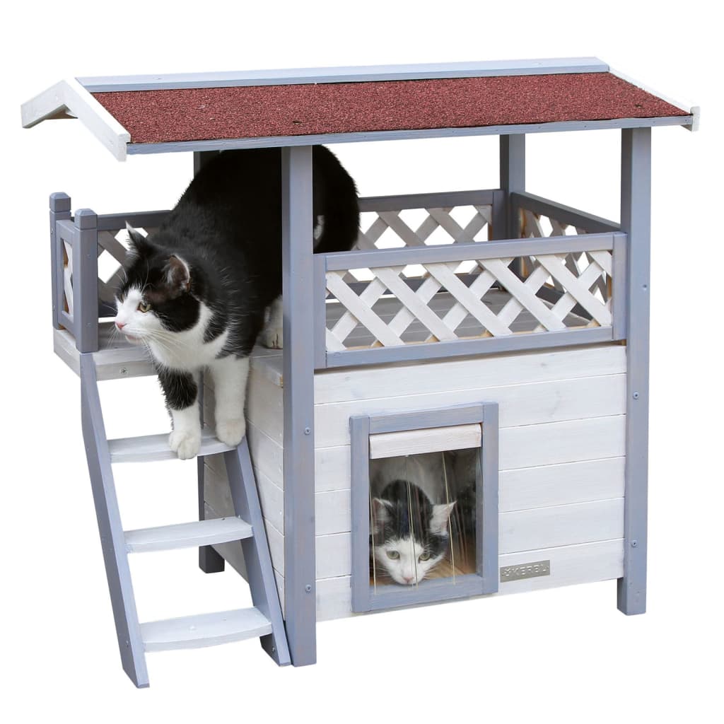 Kerbl Casa para gatos Lodge Ontario 77x50x73 cm cinzento-claro