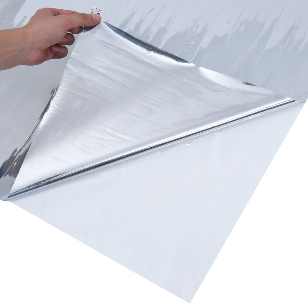 vidaXL Película solar efeito refletor estático 45x1000 cm PVC prateado