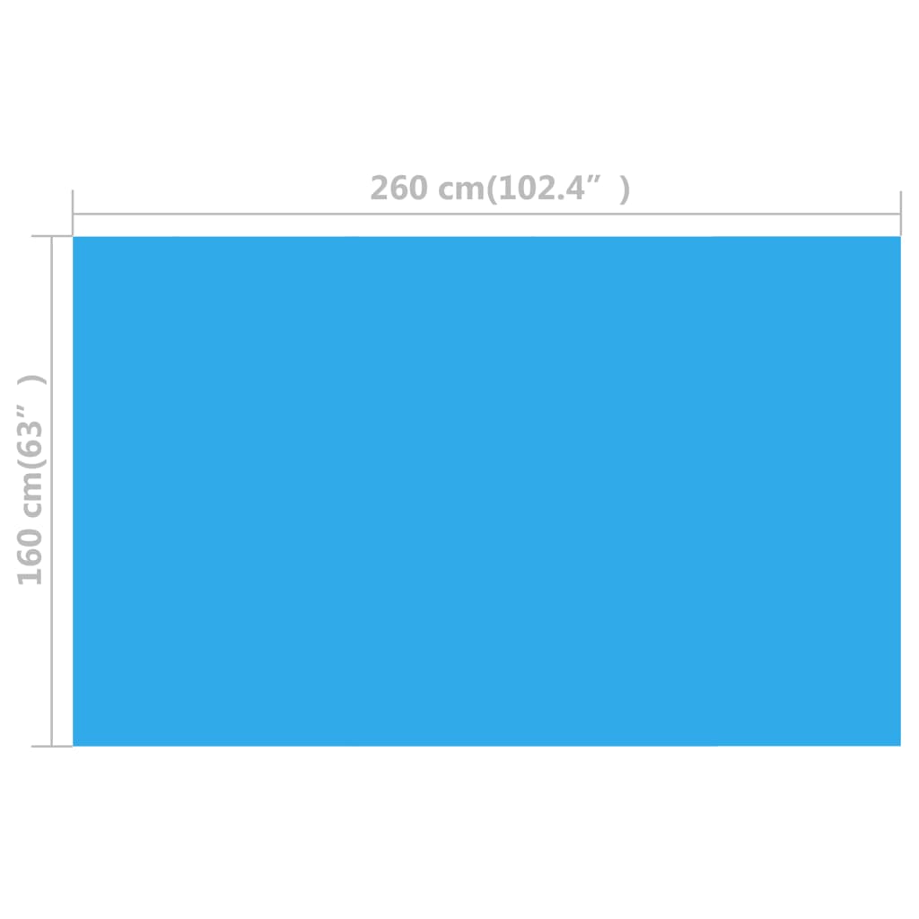 90675 Cobertura retangular para piscina 260x160 cm PE azul