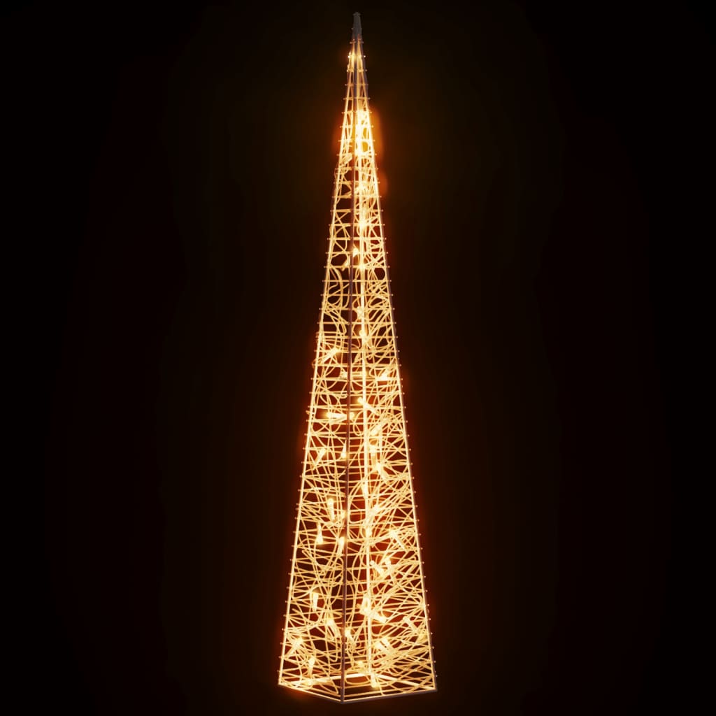 vidaXL Cone de iluminação decorat. c/ LEDs acrílico 90cm branco quente