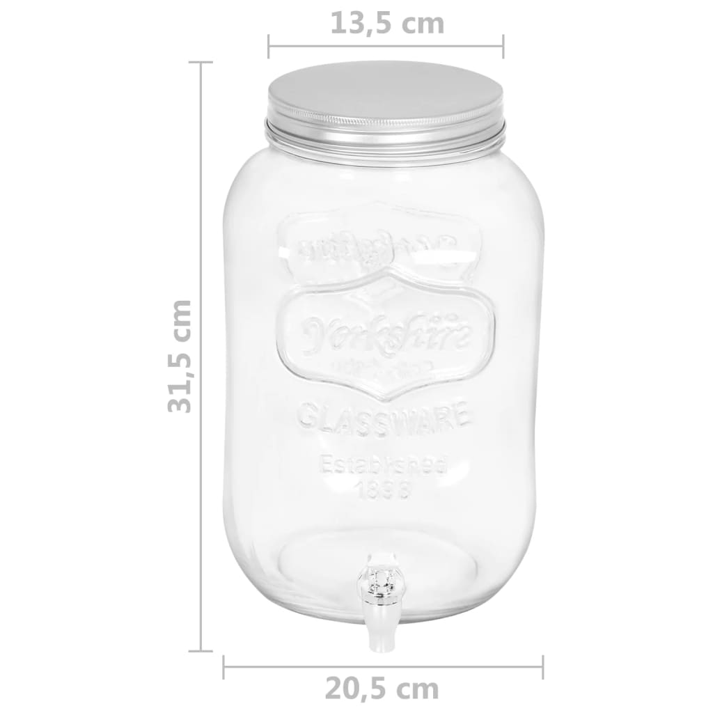 vidaXL Dispensador de bebidas 8050 ml vidro