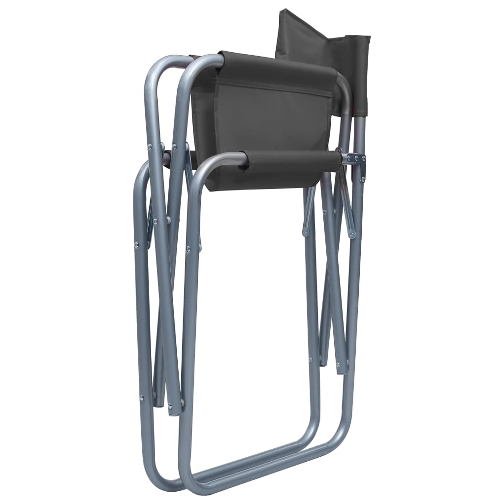 vidaXL Cadeiras de realizador 2 pcs aço cinzento