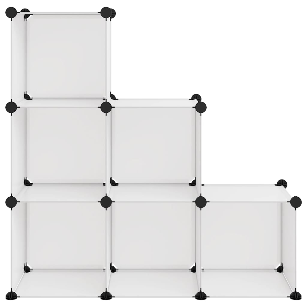 vidaXL Organizador de arrumação com 6 cubos PP transparente