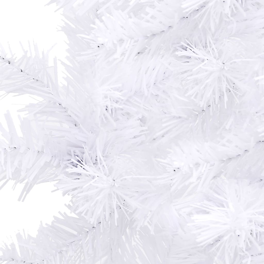vidaXL Árvore Natal artif. canto c/ luzes LED/bolas 120 cm PVC branco