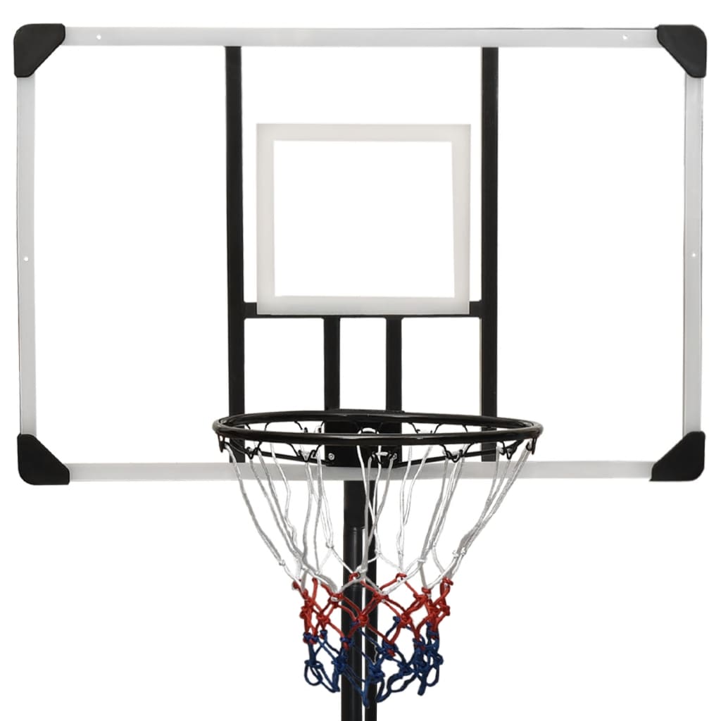 vidaXL Tabela de basquetebol 256-361 cm policarbonato transparente