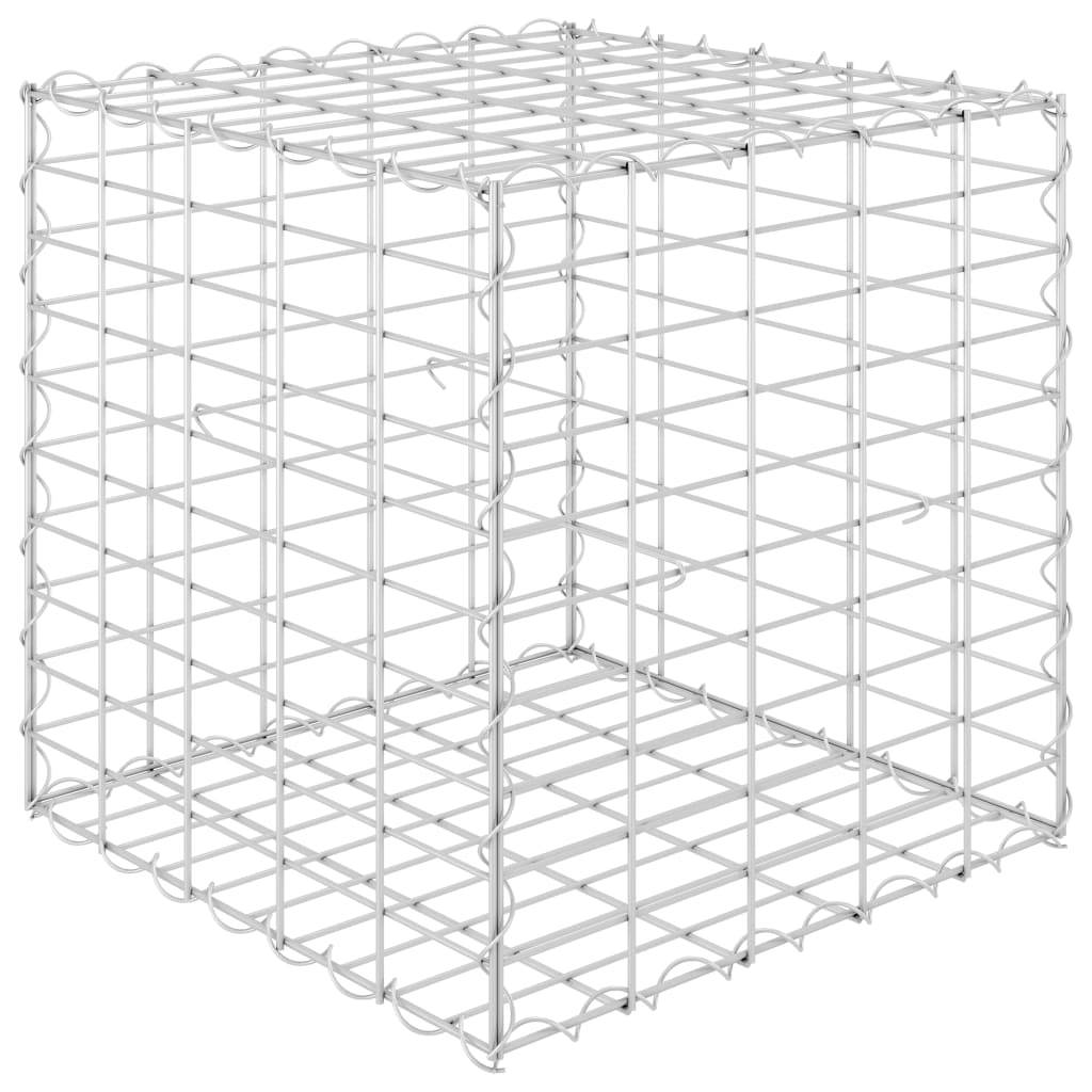 vidaXL Canteiro elevado/cubo gabião 50x50x50 cm cm fio de aço