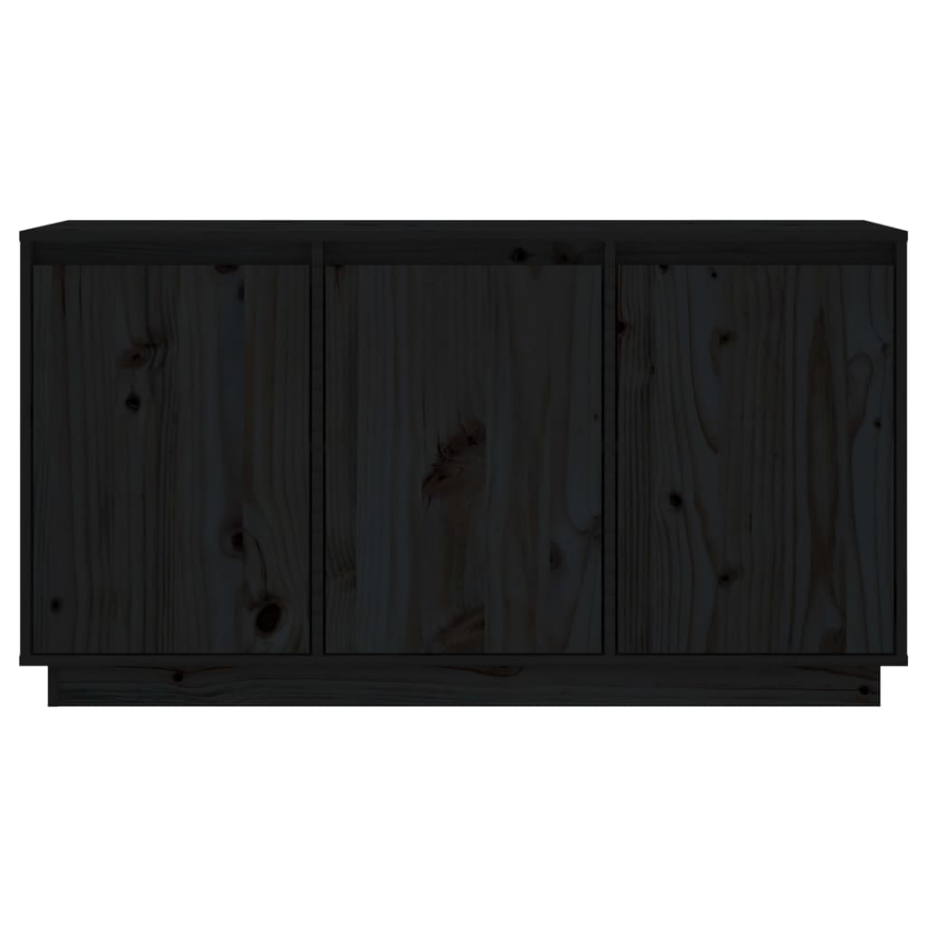 vidaXL Aparador 111x34x60 cm madeira de pinho maciça preto