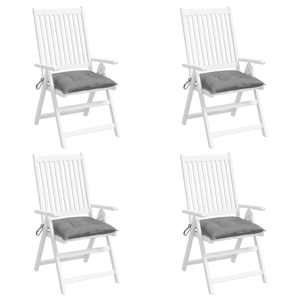vidaXL Almofadões de cadeira 4 pcs 40x40x7 cm tecido oxford cinza