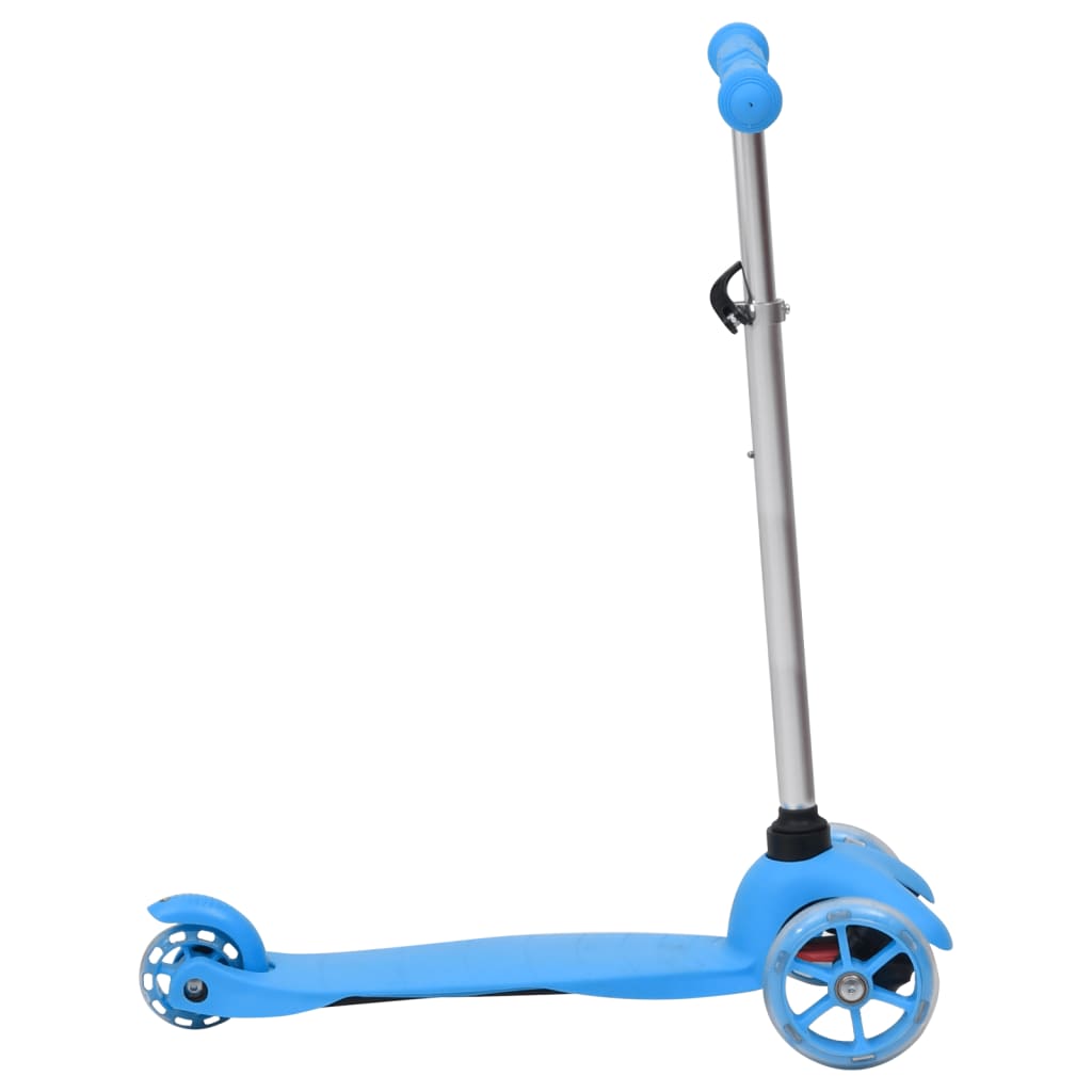 vidaXL Trotinete infantil com 3 rodas guiador ajustável alumínio azul