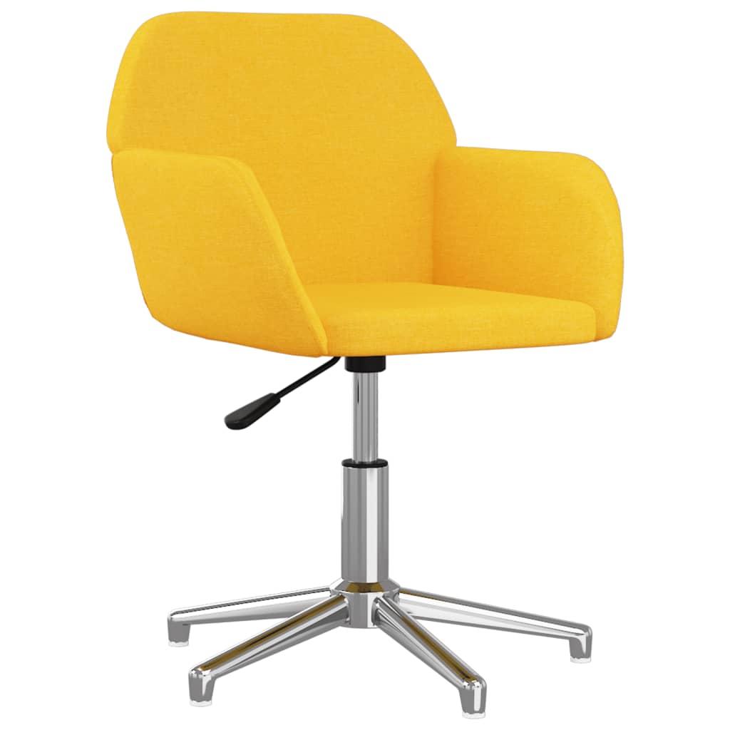 vidaXL Cadeira de escritório giratória tecido amarelo-claro