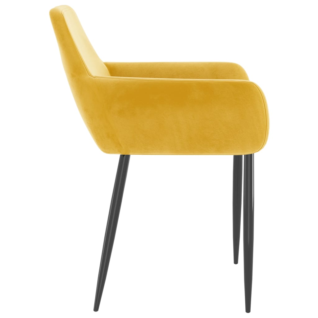 vidaXL Cadeiras de jantar 2 pcs veludo amarelo mostarda