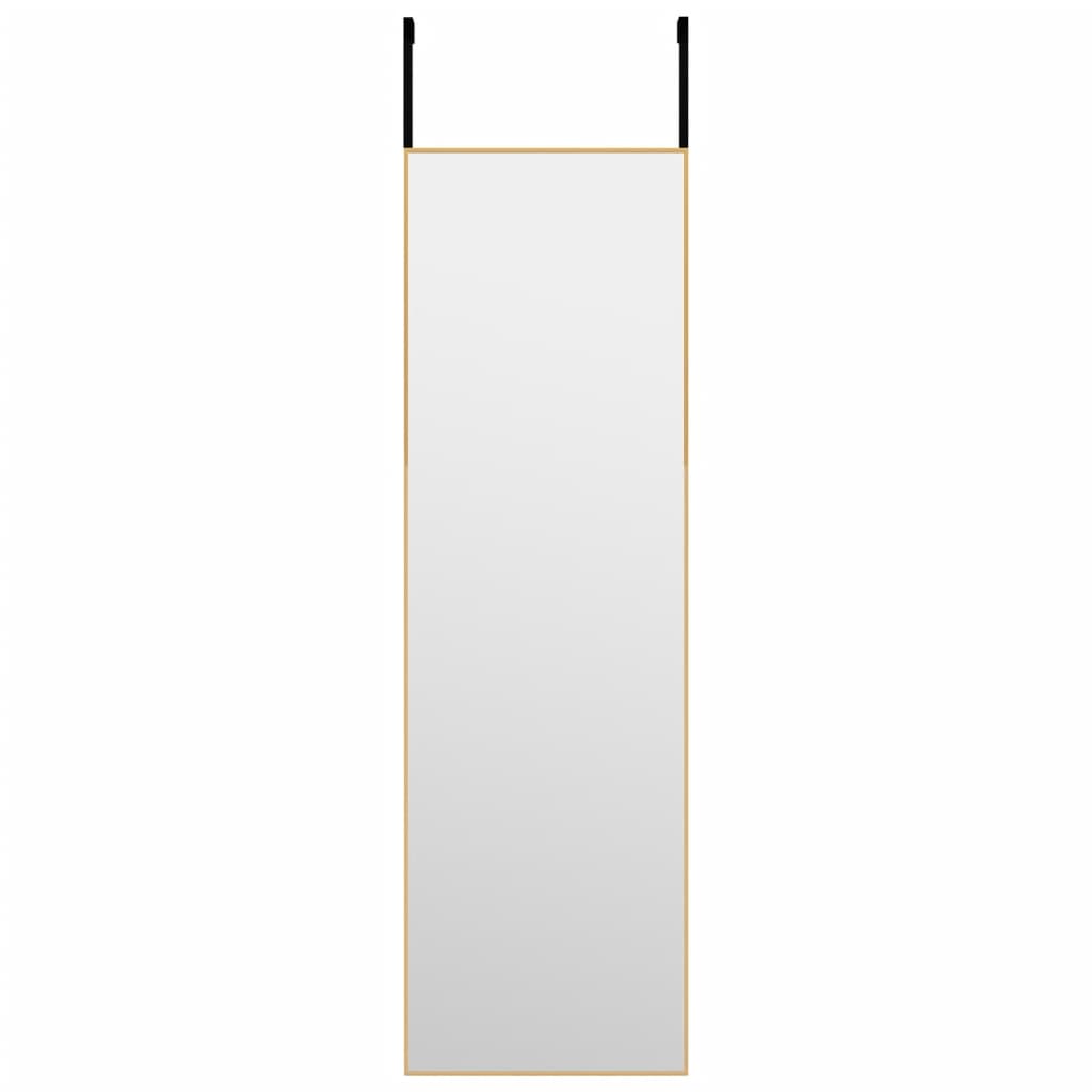 vidaXL Espelho para porta 30x100 cm vidro e alumínio dourado