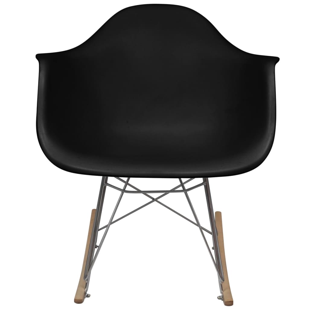 vidaXL Cadeira de baloiço em plástico preto
