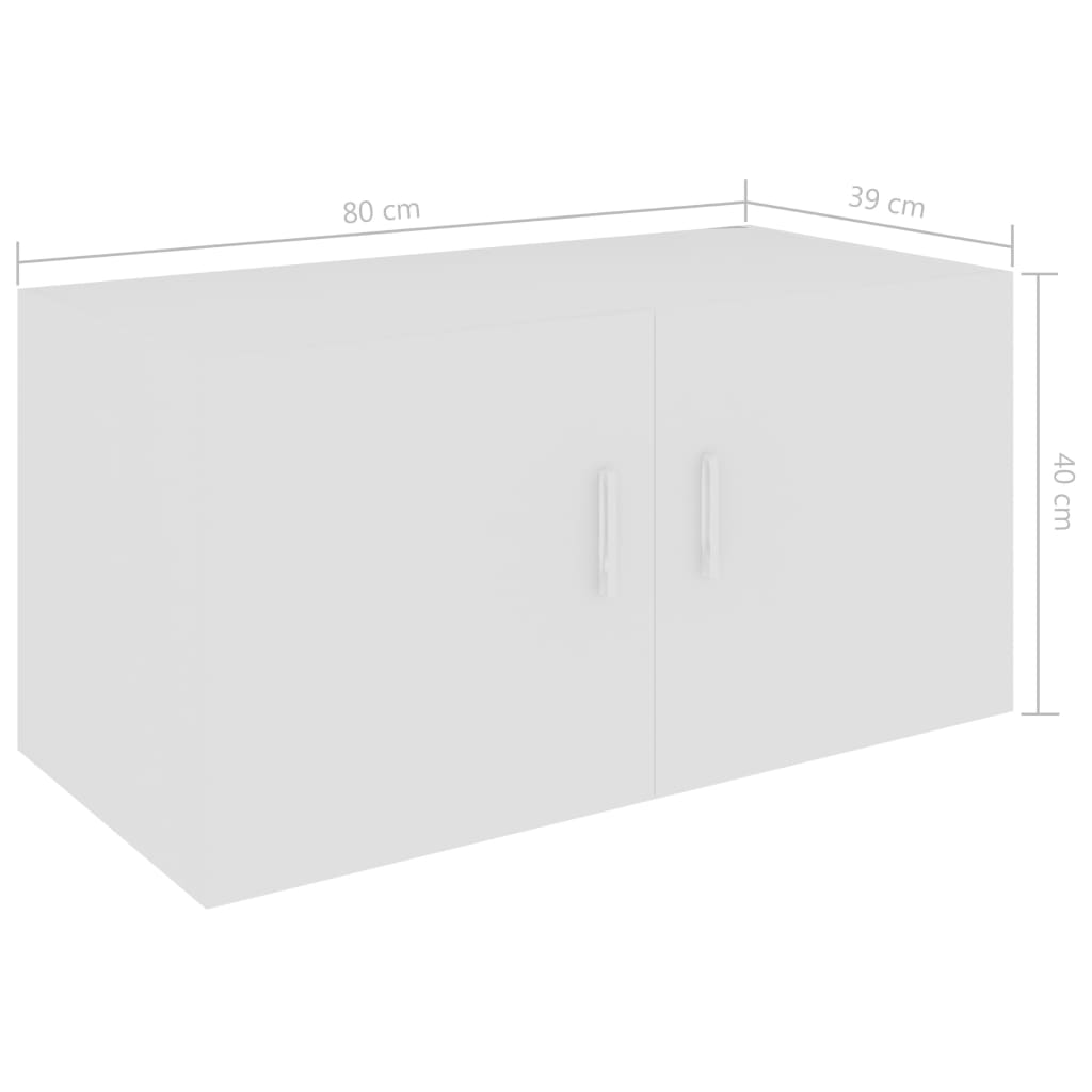 vidaXL Armário de parede 80x39x40 cm contraplacado branco