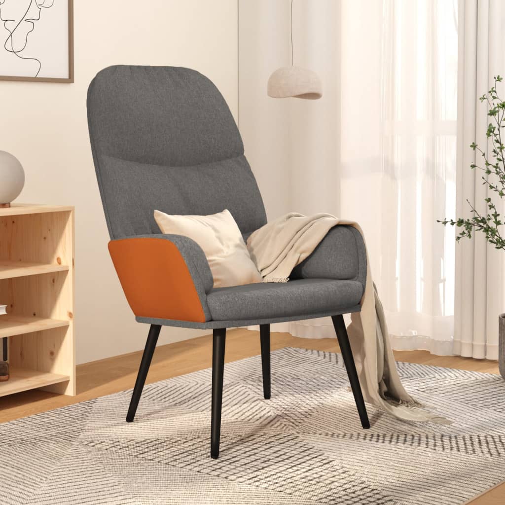 vidaXL Cadeira de descanso tecido cinzento-claro