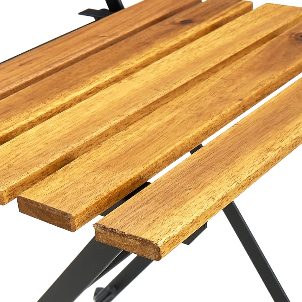 vidaXL 3 pcs conjunto bistrô dobrável madeira de acácia maciça